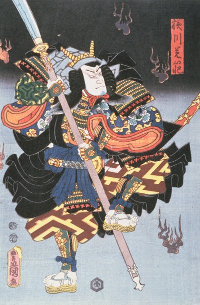 Kamezo als der Krieger-Mönch, in einer Szene aus Sembouzakura im Ichimura-Theater, 1856 von Utagawa Kunisada